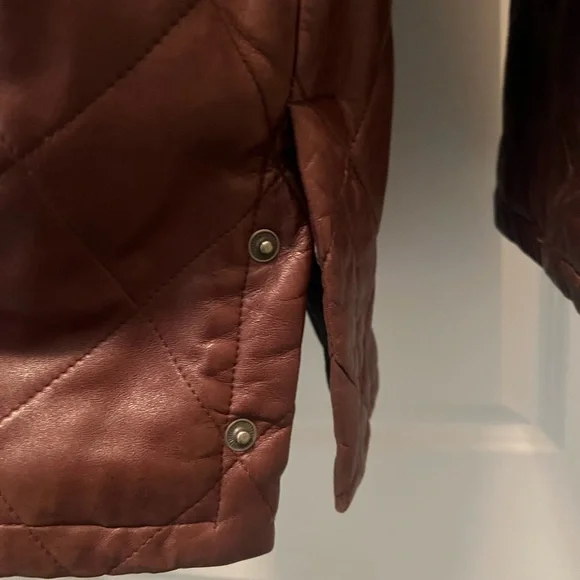 Mens Polo by Ralph Lauren brown quilted leather driving coat with a wool lining. - Picture 4 of 5